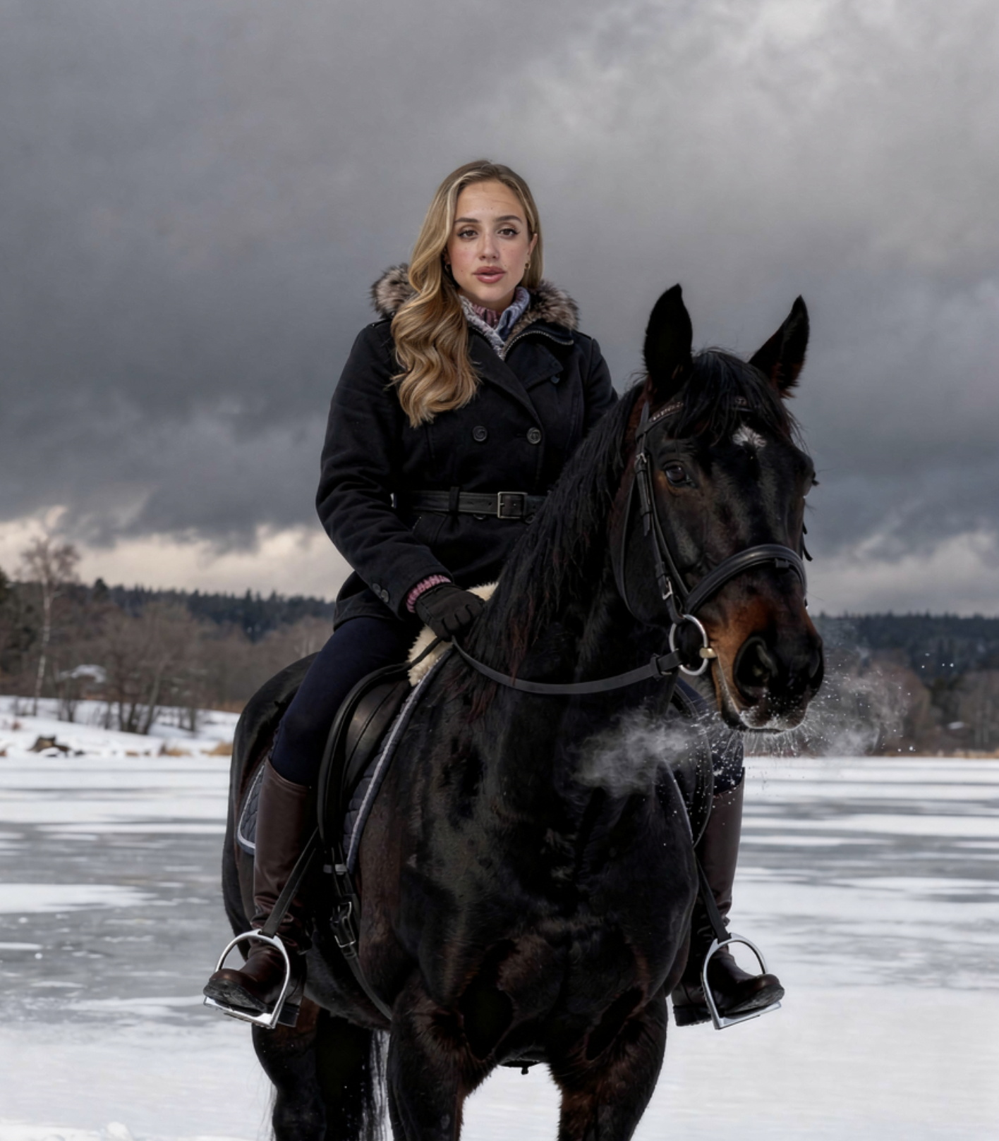 Winter Horse Rider - After