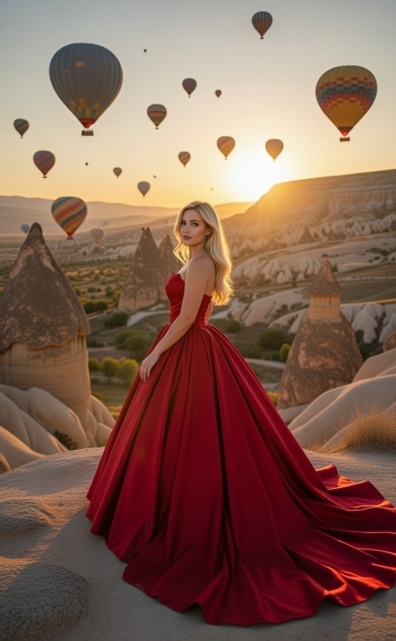 Flowing Deep Crimson Red Satin - After