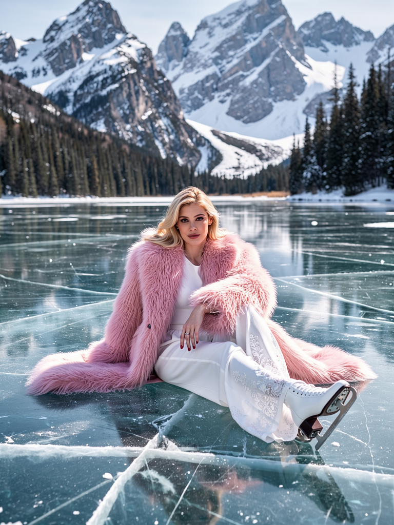 Luxurious Oversized Pink Faux - Selepas