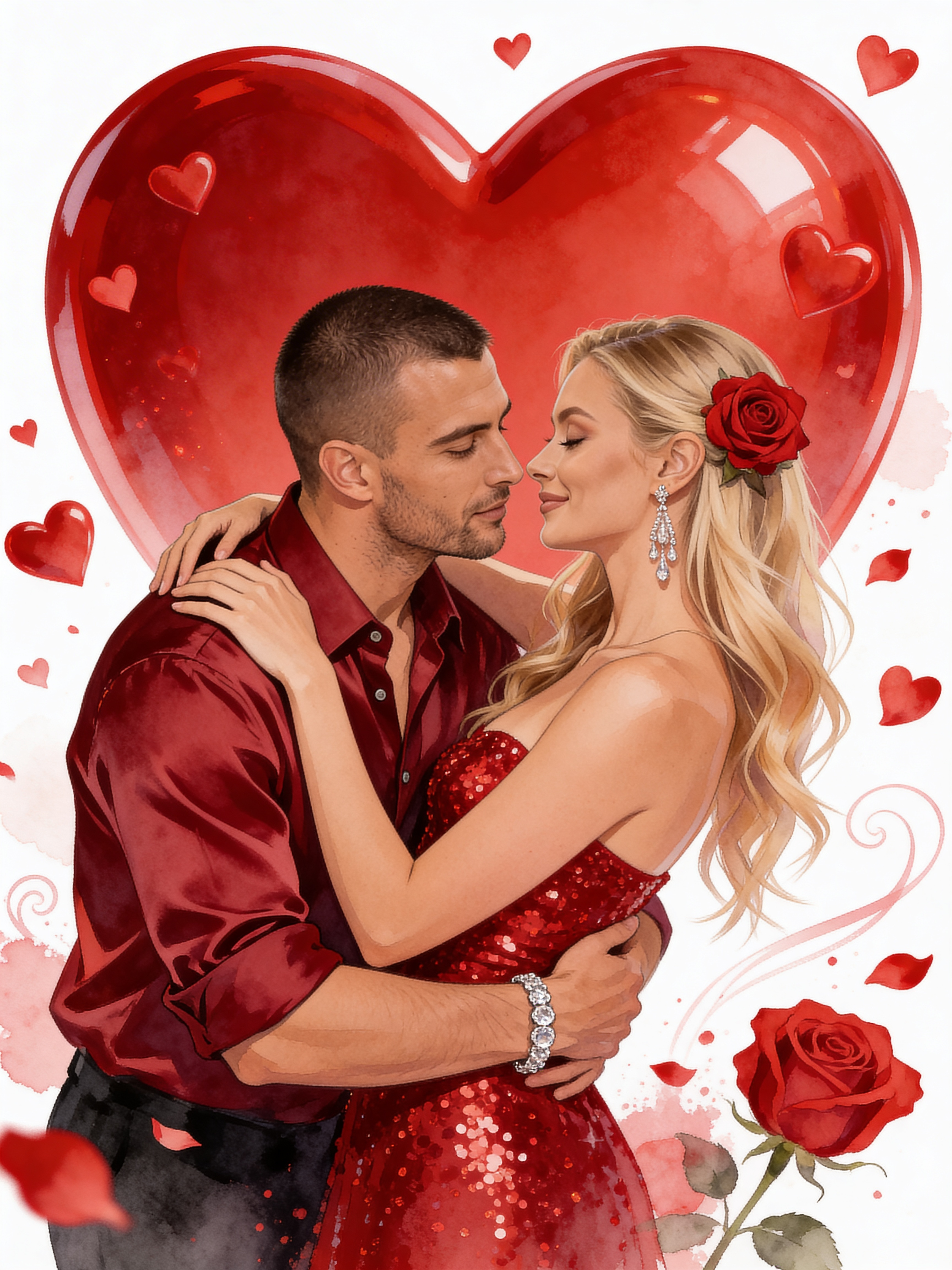 Rotes Herz Valentinstag - Nachher