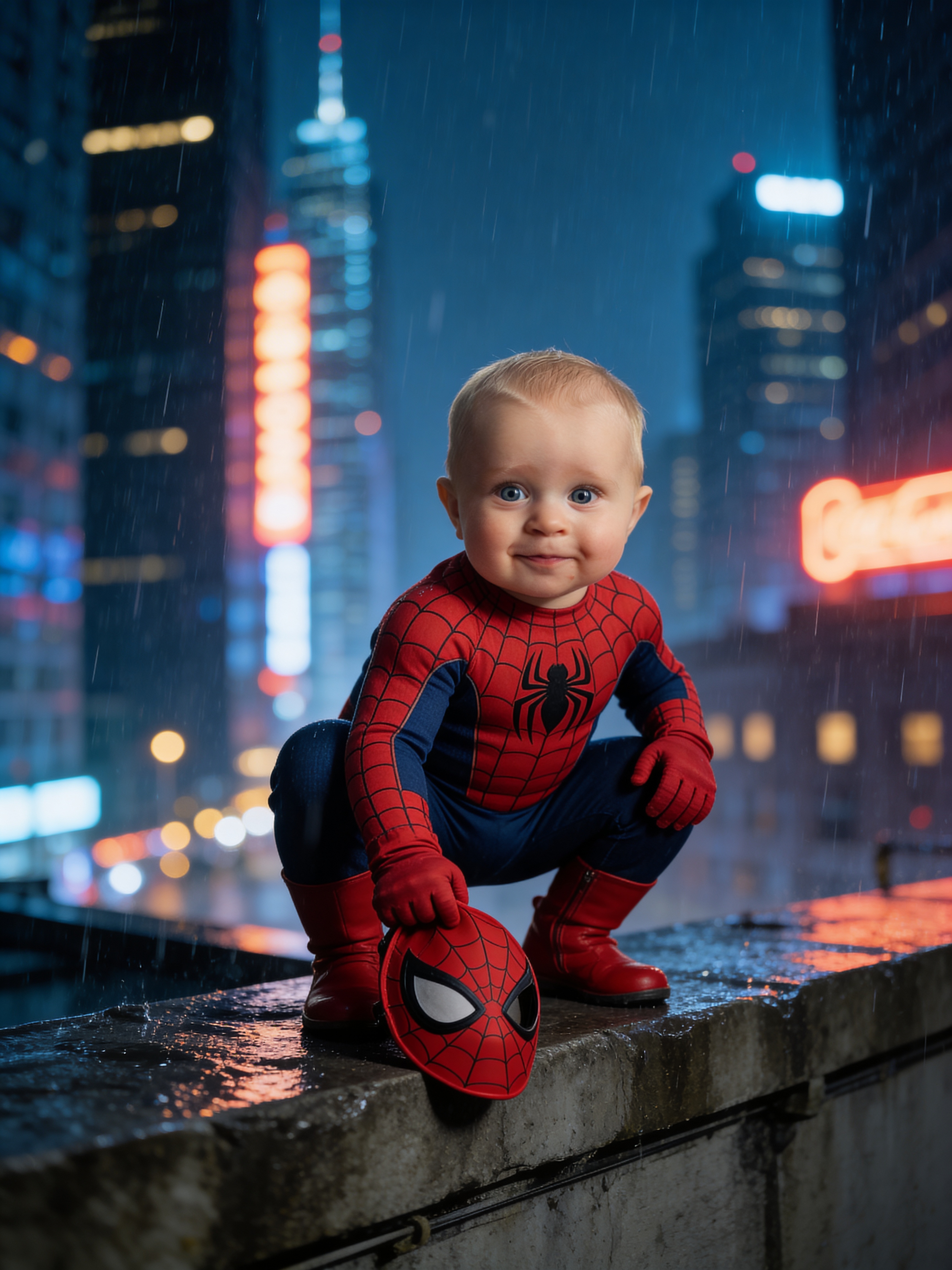 Rooftop Hero Rainy Night - Selepas